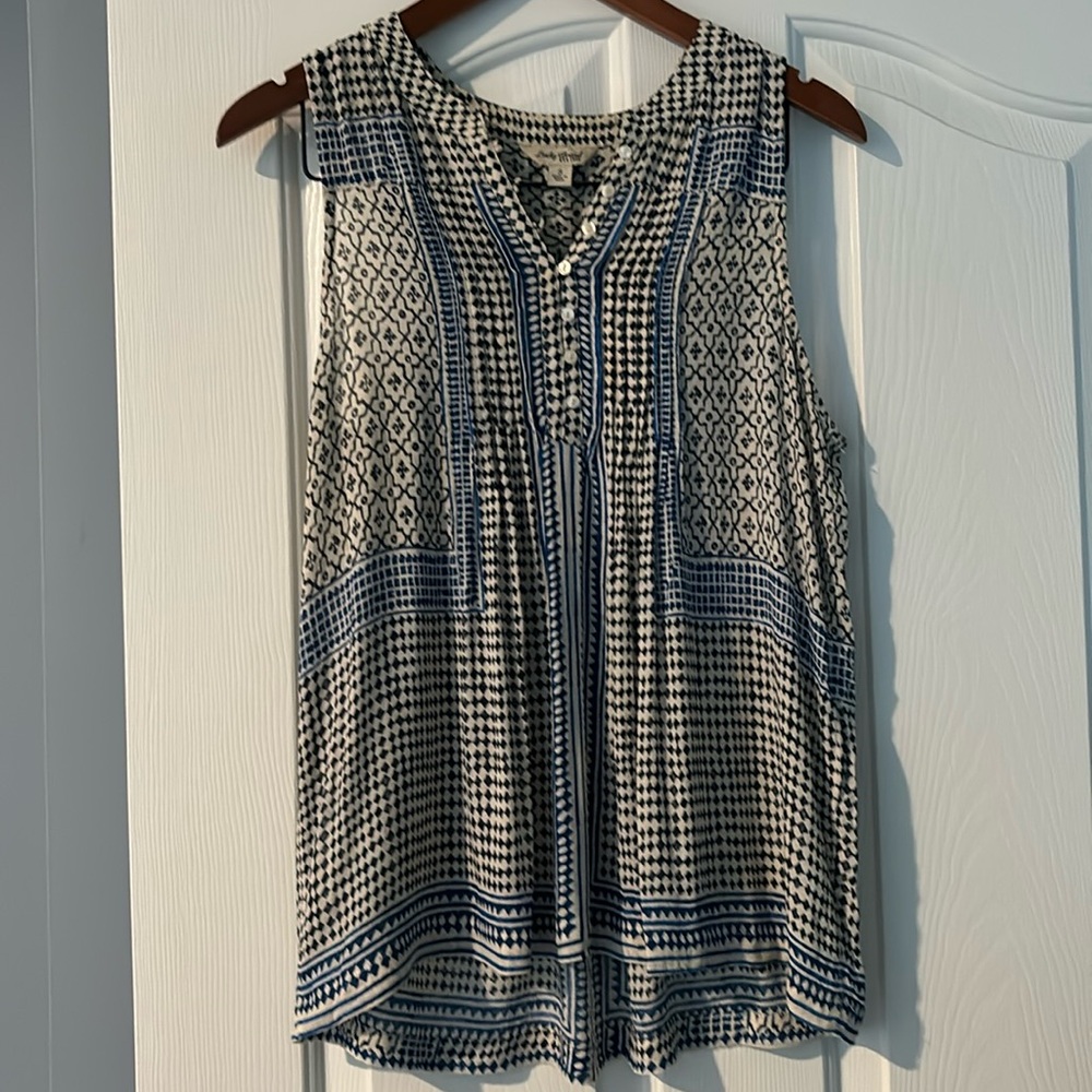 Lucky Brand pleated tunic tank top